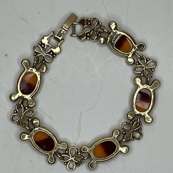 Monet Bracelet Gold Tone with Duo Color Cabochons - Picture 3 of 6